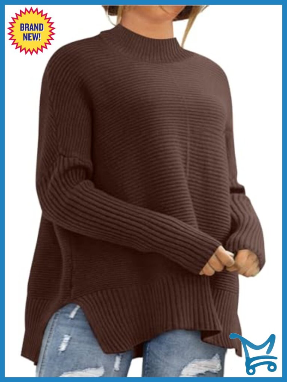 Plus Size Ribbed Knit Tunic Sweater Long Sleeve Crew Neck Pullover